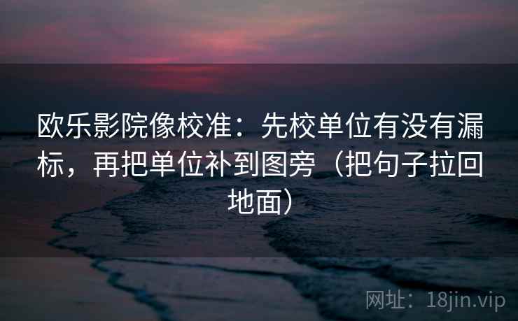 欧乐影院像校准:先校单位有没有漏标,再把单位补到图旁(把句子拉回地面)
